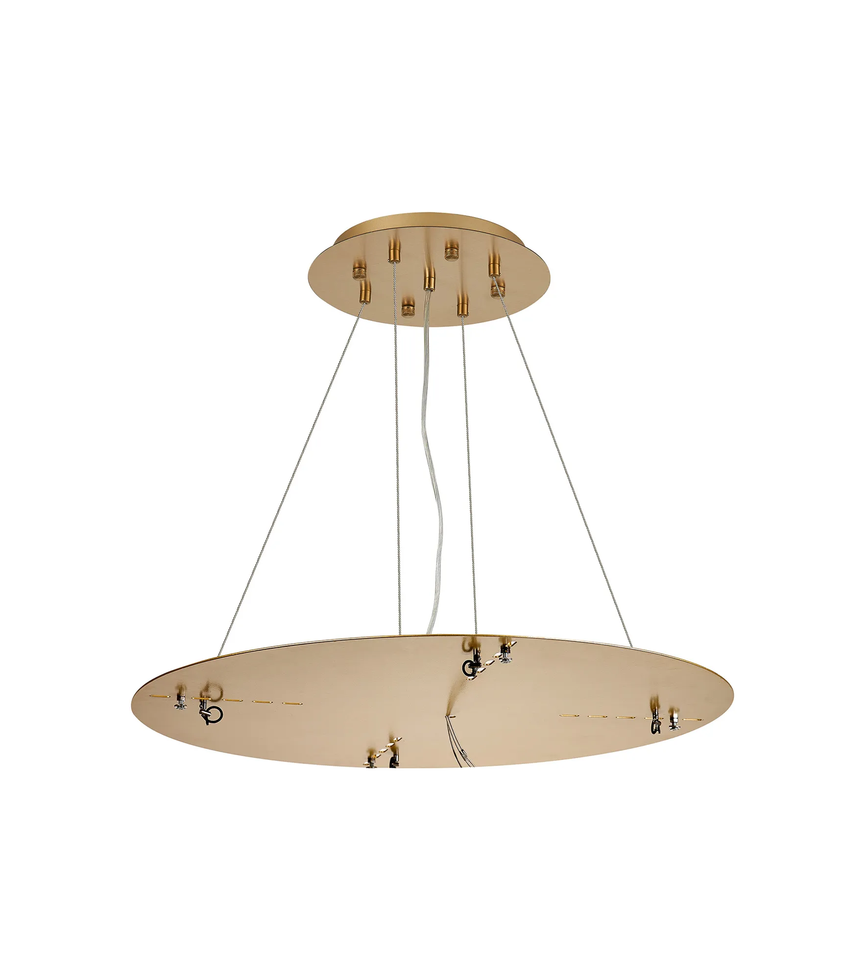 D0936BR  Lowan 59cm, 3m Brass/Painted Brass, Suspension Plate c/w Power Cable To Lower Flush Fittings, Max Load 40kg (ONLY TESTED FOR OUR PRODUCTS)
